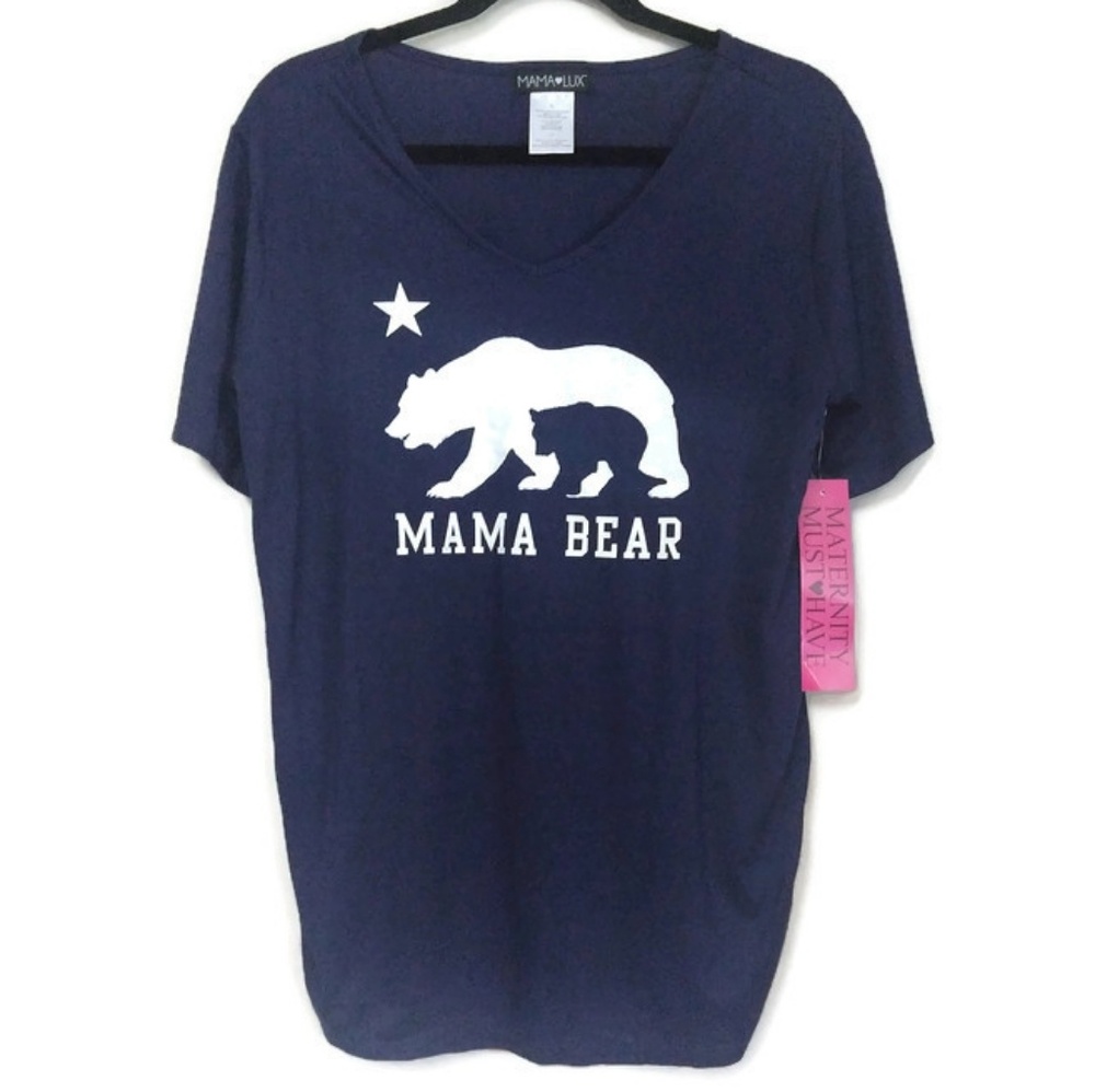 Mama Lux Mama Bear Graphic Maternity Shirt XL
